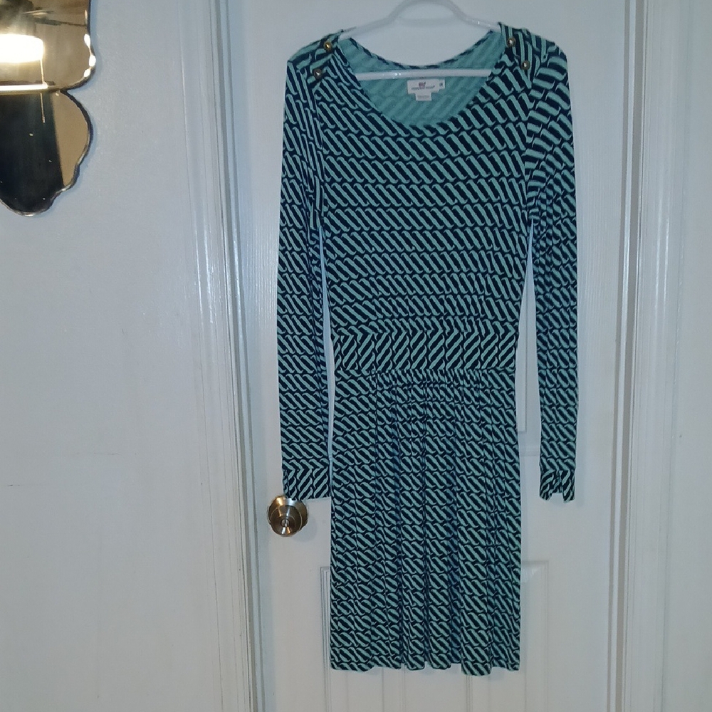 Vineyard Vinez Stylish Green Patterned Dress